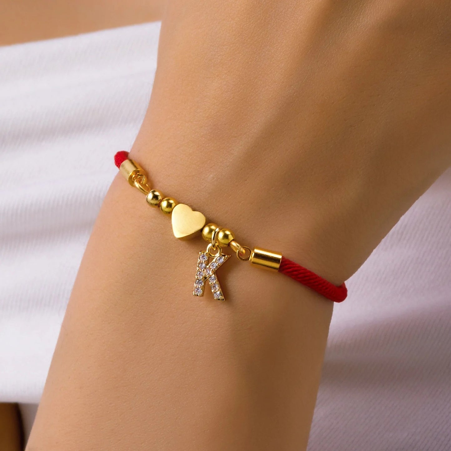 Lira Heart Initial Bracelet