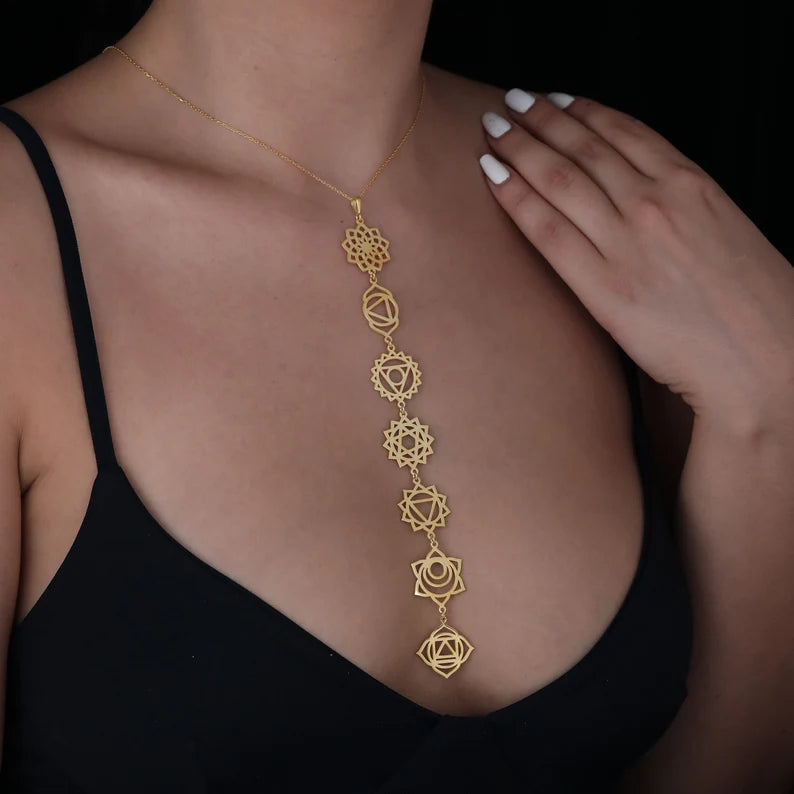 SoulLine™ Chakra Pendant - Vertical 7 Chakras Necklace