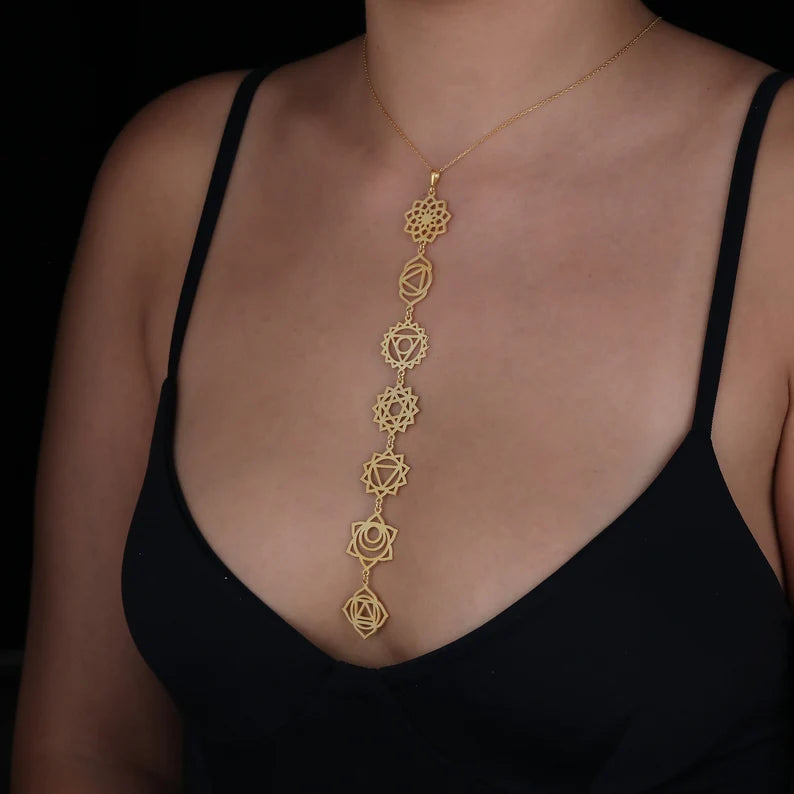 SoulLine™ Chakra Pendant - Vertical 7 Chakras Necklace
